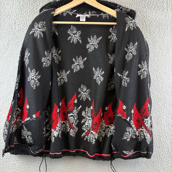 Vintage Cardinal West Coast Full Zip Fleece Sweater Jacket Bird Pine M - Picture 3 of 10